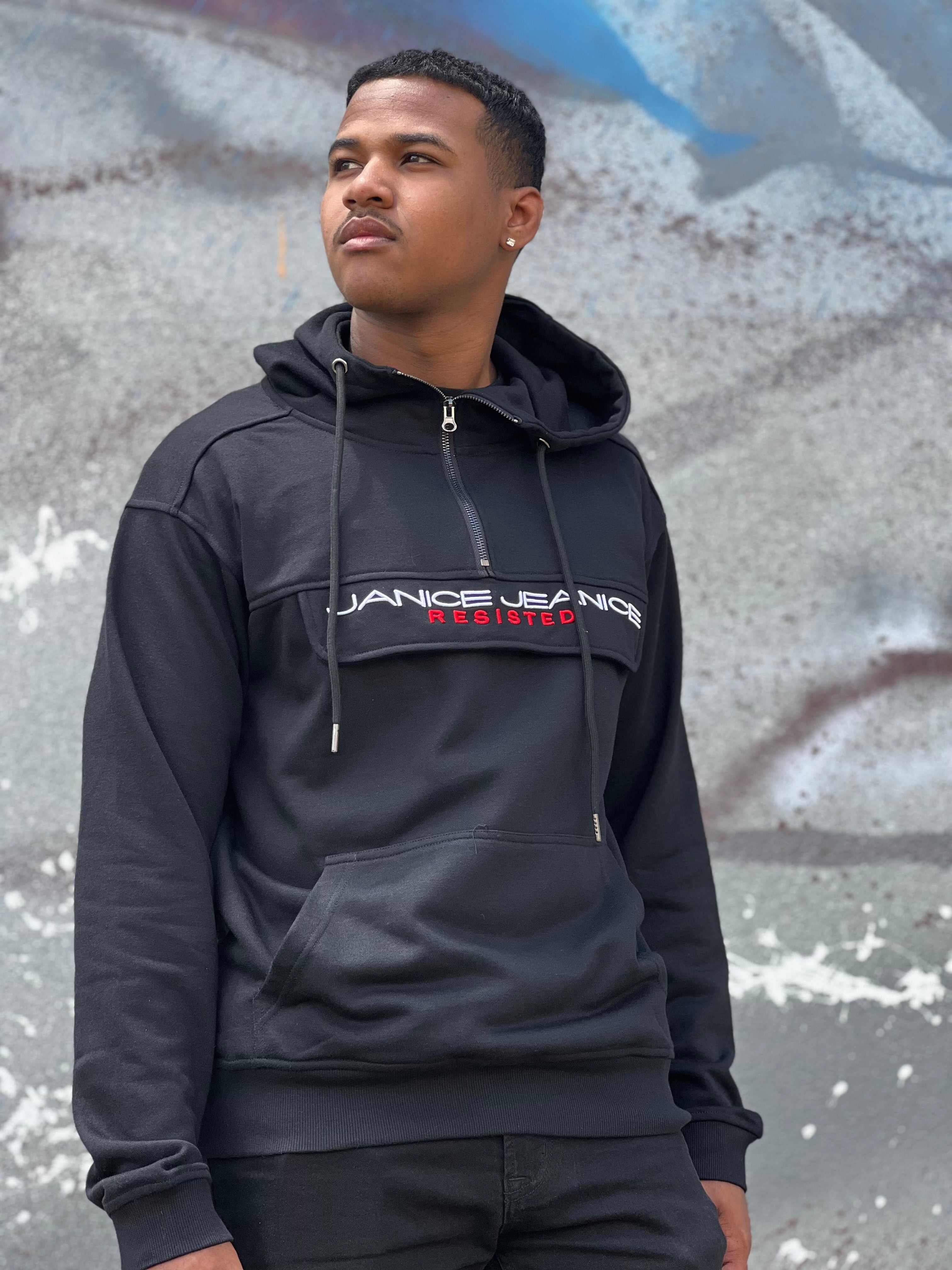 JJR HALF ZIPPED HOODIE - Janice Jeanice Resisted | God Led Passionate Clothing Designs